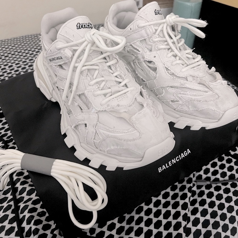Balenciaga Track 2 White Distressed Sneaker size 42